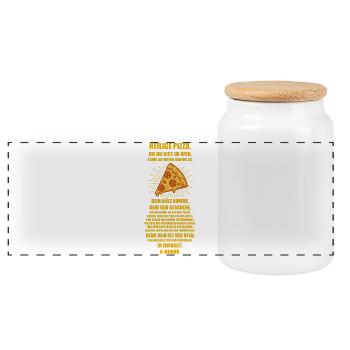 Église de la Sainte Pizza 🍕 - Prière - Boîte à biscuits avec couvercle en bois - blanc - Devant