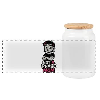 Piercing Addict Body Mod Enthusiast - Panoramic Cookie Jar with Wooden Lid - white - Front