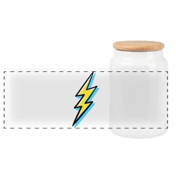 Vanguard Style Lightning - Panoramic Cookie Jar with Wooden Lid - white - Front