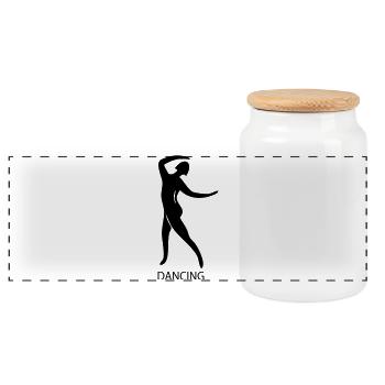 Dancing - Panorama Keksdose mit Holzdeckel - Weiß - Vorne