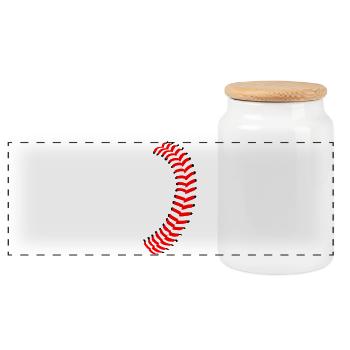 Baseball - Panorama Keksdose mit Holzdeckel - Weiß - Vorne