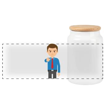 Direct Superior Cartoon - Panoramic Cookie Jar with Wooden Lid - white - Front