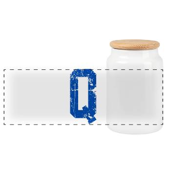 Lettre q sport rétro  - Boîte à biscuits avec couvercle en bois - blanc - Devant
