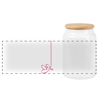 Live your dream - Panoramic Cookie Jar with Wooden Lid - white - Front