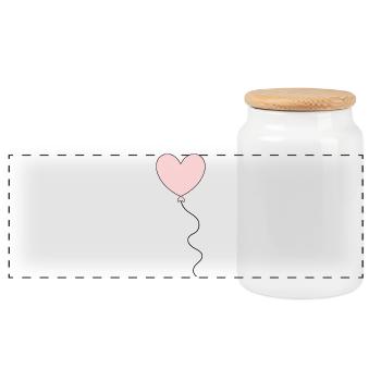 Valentinstag Pink Heart, Valentinstag - Panorama Keksdose mit Holzdeckel - Weiß - Vorne