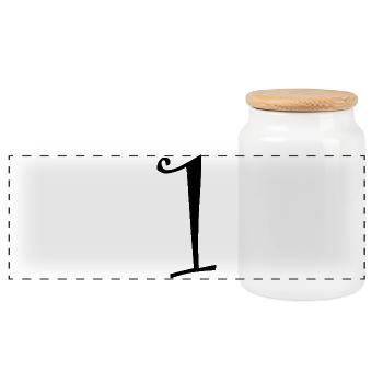 1. 1 year. 1st ANNIVERSARY. 1 YEAR ANNIVERSARY - Panoramic Cookie Jar with Wooden Lid - white - Front