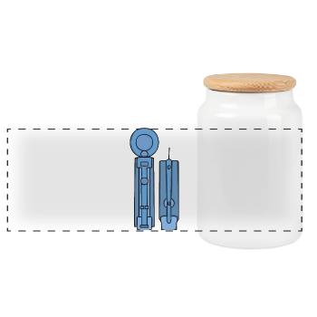 Glucose Lancets - Panoramic Cookie Jar with Wooden Lid - white - Front