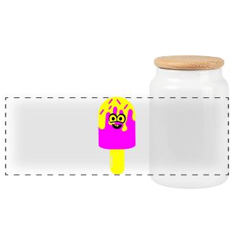 eis_smile - Boîte à biscuits avec couvercle en bois - blanc - Devant