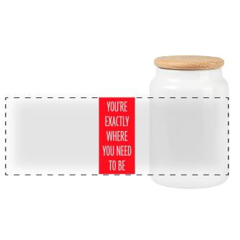 You're Exactly Where You Need To Be Inspirierend - Panorama Keksdose mit Holzdeckel - Weiß - Vorne