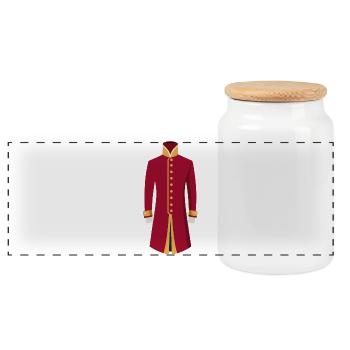Indian Wedding Sherwani - Panoramic Cookie Jar with Wooden Lid - white - Front