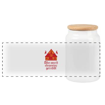 Drapeau Alsace - Boîte à biscuits avec couvercle en bois - blanc - Devant