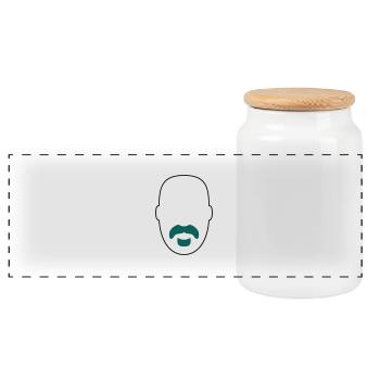 »Frank Zappa« Beard 2 - Panorama Keksdose mit Holzdeckel - Weiß - Vorne
