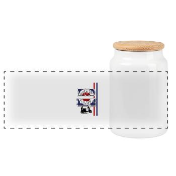 MOD LIFE - Panoramic Cookie Jar with Wooden Lid - white - Front