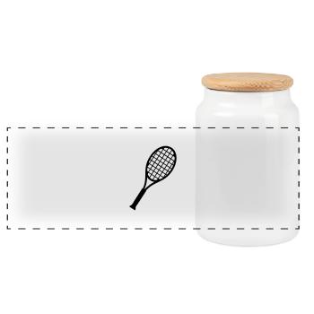 Tennis - Boîte à biscuits avec couvercle en bois - blanc - Devant