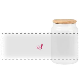 pinklife - Boîte à biscuits avec couvercle en bois - blanc - Devant