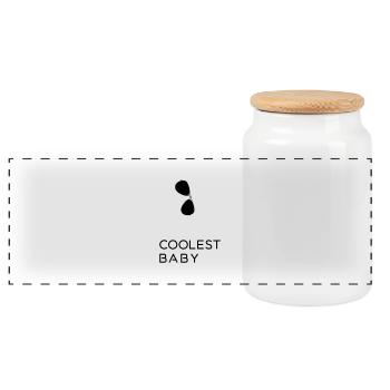 Coolest Baby - father and son Partnerlook Shirts - Panoramic Cookie Jar with Wooden Lid - white - Front