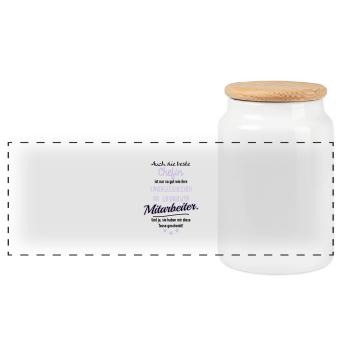 Beste Chefin Tasse - Panorama Keksdose mit Holzdeckel - Weiß - Vorne