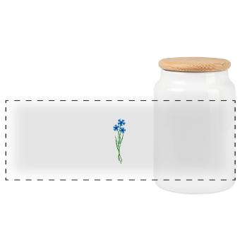 flomory feldblume - Panorama Keksdose mit Holzdeckel - Weiß - Vorne