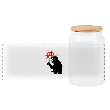 punk rock - Panoramic Cookie Jar with Wooden Lid - white - Front