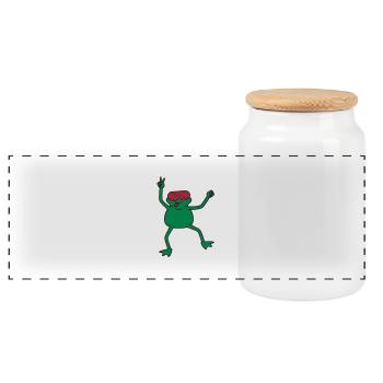 funky_frog - Panorama Keksdose mit Holzdeckel - Weiß - Vorne