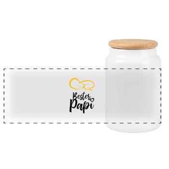 Meilleur cadeau de fête des papa père - Boîte à biscuits avec couvercle en bois - blanc - Devant