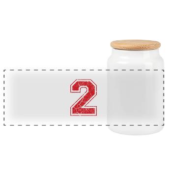 2 two zwei red rot (uk) - Panoramic Cookie Jar with Wooden Lid - white - Front