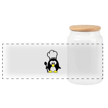 penguin_chefkoch__f3 - Panorama Keksdose mit Holzdeckel - Weiß - Vorne