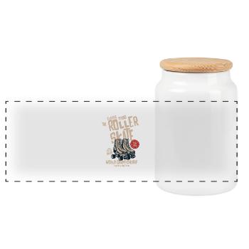 Patin de scooter - Boîte à biscuits avec couvercle en bois - blanc - Devant