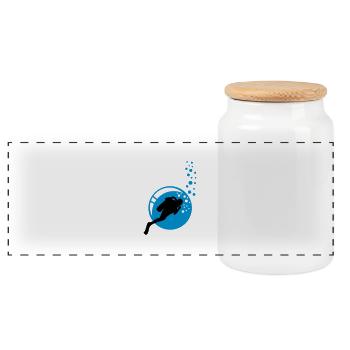 diving_sports_km2 - Panoramic Cookie Jar with Wooden Lid - white - Front