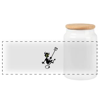 Diablotin - Boîte à biscuits avec couvercle en bois - blanc - Devant