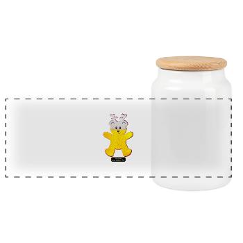 Der Beer / Beer Bär (DDP) - Panorama Keksdose mit Holzdeckel - Weiß - Vorne