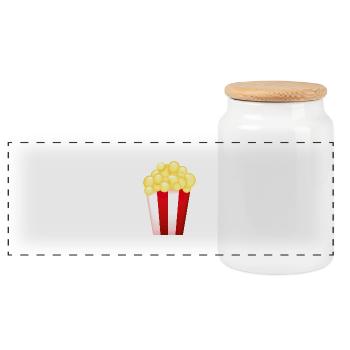 Smiley Popcorn - Panoramic Cookie Jar with Wooden Lid - white - Front