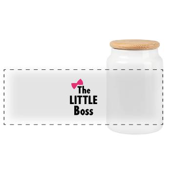 The little boss - Panoramic Cookie Jar with Wooden Lid - white - Front