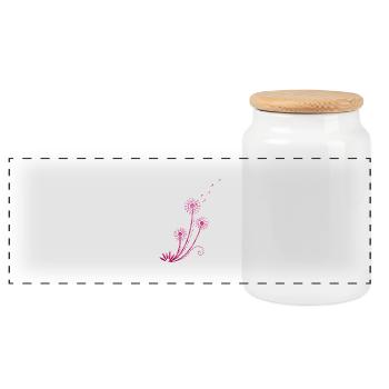 Pissenlit, Blowball, été, printemps, fleurs - Boîte à biscuits avec couvercle en bois - blanc - Devant