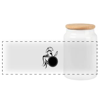 spartaner_01 - Boîte à biscuits avec couvercle en bois - blanc - Devant
