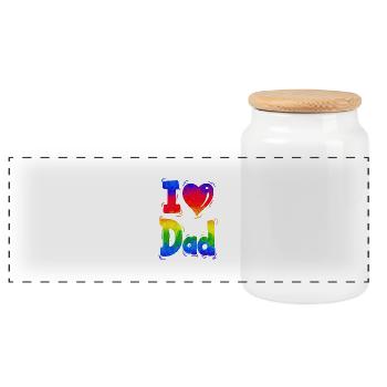 i love you dad dad favorite Best Father pops dad - Panoramic Cookie Jar with Wooden Lid - white - Front