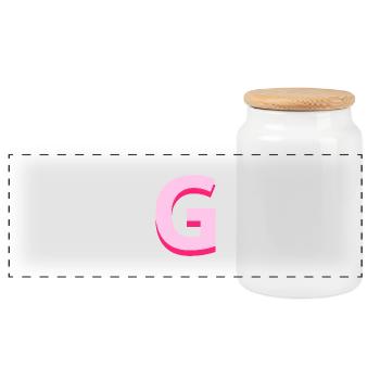 Lettre g rose pop et moderne - Boîte à biscuits avec couvercle en bois - blanc - Devant