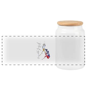 Philippines Flag in the Philippines Map EN - Panoramic Cookie Jar with Wooden Lid - white - Front
