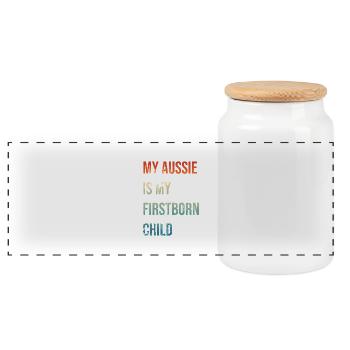 Premier-né australien - Boîte à biscuits avec couvercle en bois - blanc - Devant