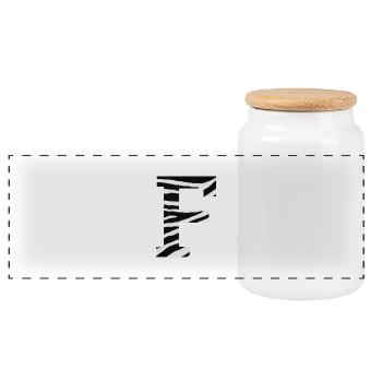 Buchstabe f Zebra - Panorama Keksdose mit Holzdeckel - Weiß - Vorne