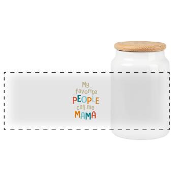 mes personnes préférées m'appellent mama maman - Boîte à biscuits avec couvercle en bois - blanc - Devant