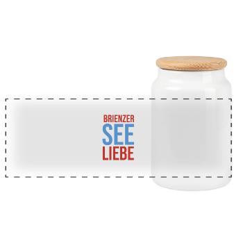 Lake Brienz Love - Panoramic Cookie Jar with Wooden Lid - white - Front