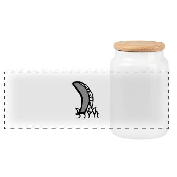 Tentacle Octopus Monster Torn Up Shirt Alien - Panoramic Cookie Jar with Wooden Lid - white - Front