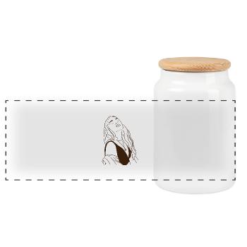 Soulfeelyou - Panoramic Cookie Jar with Wooden Lid - white - Front
