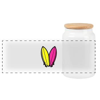 Planche de surf Icon Surfing - Boîte à biscuits avec couvercle en bois - blanc - Devant