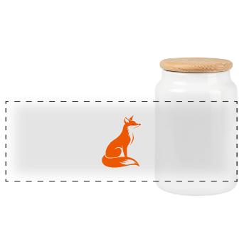 Renard - Boîte à biscuits avec couvercle en bois - blanc - Devant