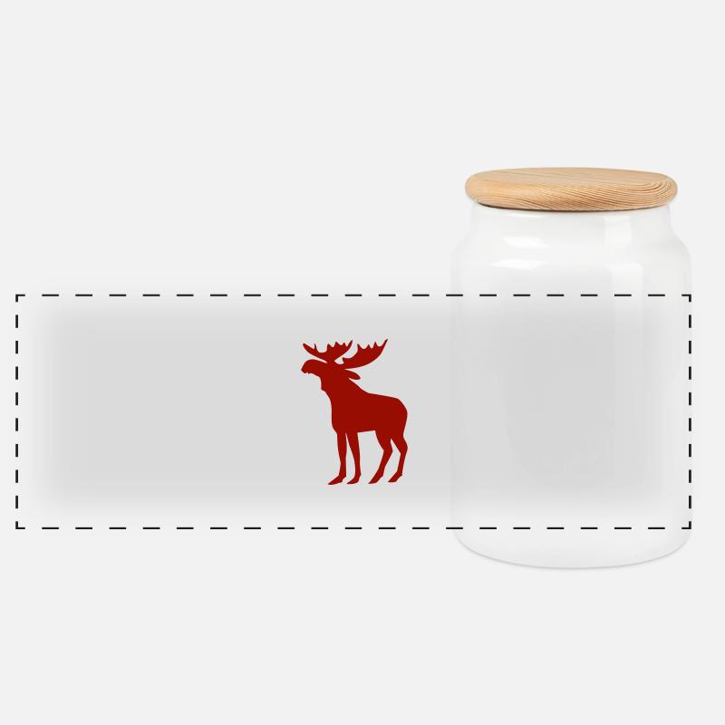 Elk - Panorama Keksdose mit Holzdeckel - Weiß