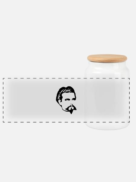 Ludwig II - Panorama Keksdose mit Holzdeckel - Weiß