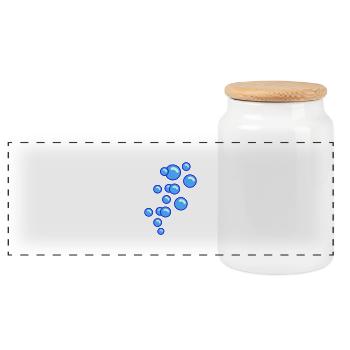 les bulles / bubbles (3c) - Boîte à biscuits avec couvercle en bois - blanc - Devant