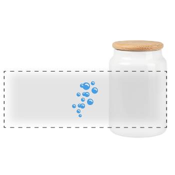Bubbles / bulles (1c) - Boîte à biscuits avec couvercle en bois - blanc - Devant